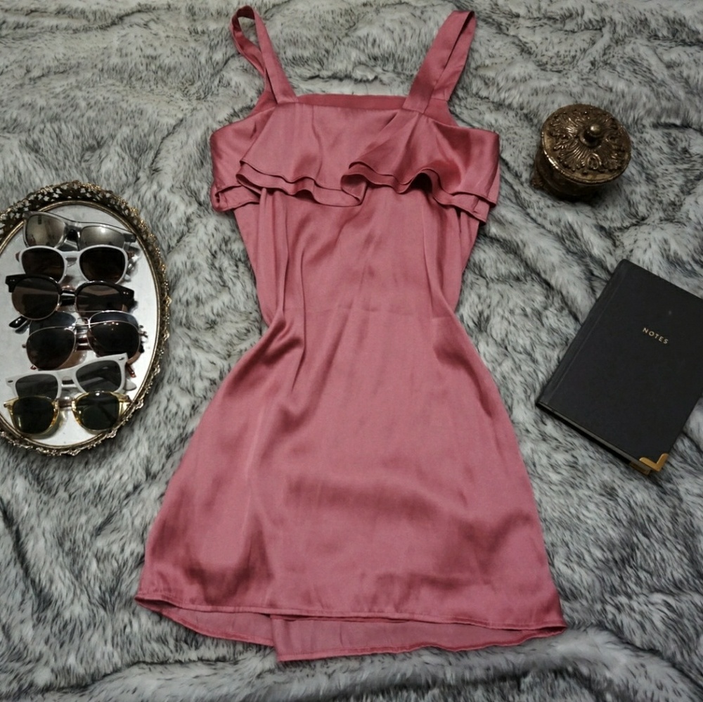 Blush pink satin dress